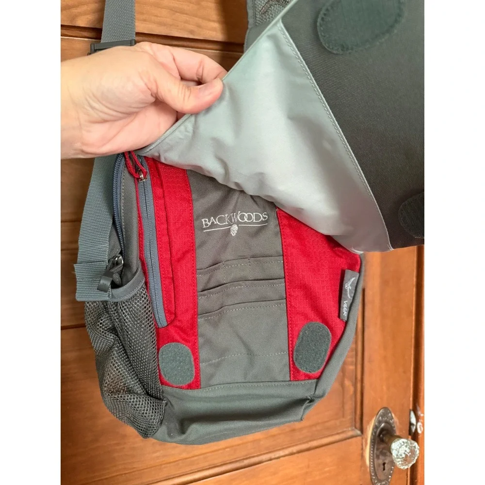 Osprey Veer Sling Bag Red Gray Crossbody Shoulder Backpack Recycled Messenger